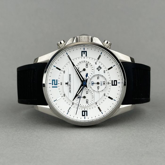 Zegarek naręczny męski Jacques Lemans | biały chronograf