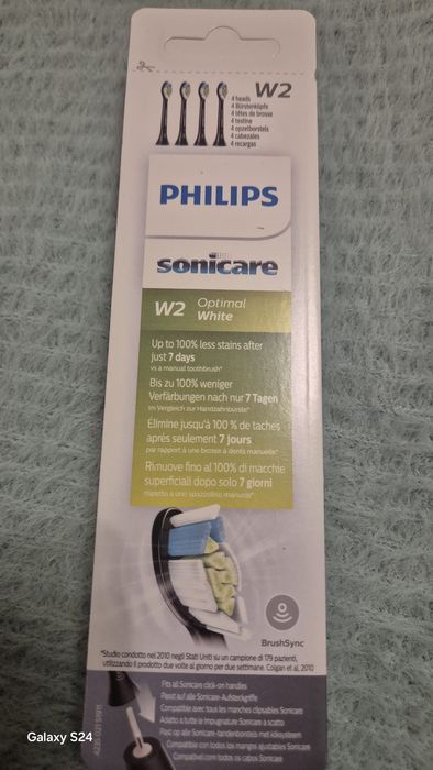 Philips Sonicare W2 Optimal White Black - oryginalne końcówki 4 szt. n