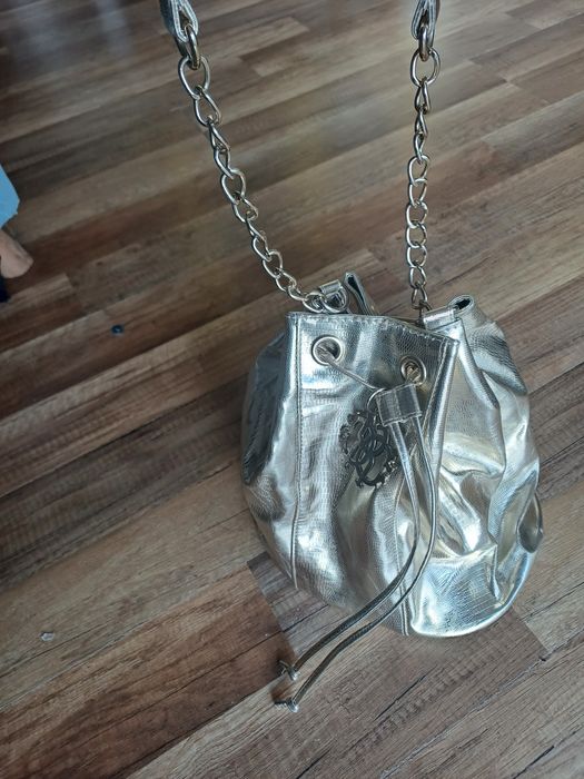 Torebka złota roberto cavalli parfum worek na ramię