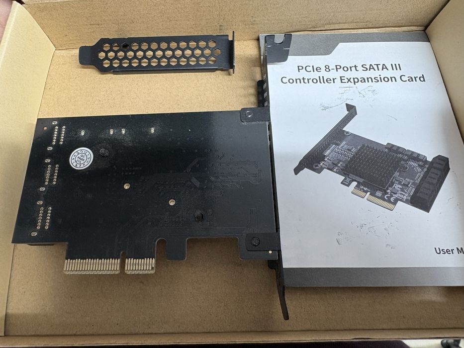 Kontroler MZHOU PCIe 3.0 x4 – 8× SATA III – ASM1166 + JMB575