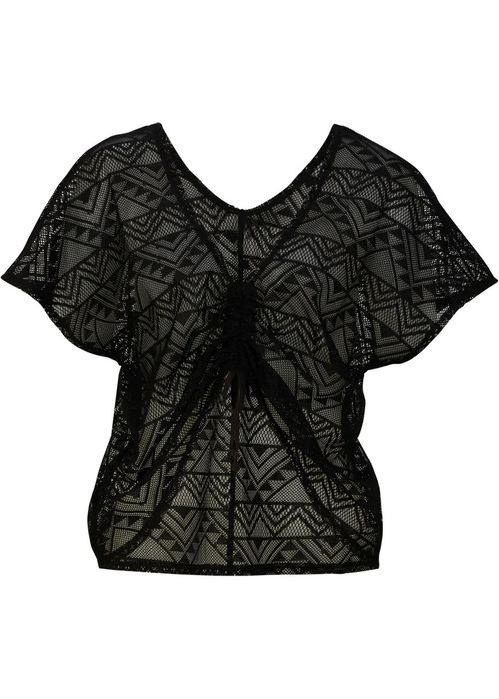 B.P.C plażowy top czarny z koronki 40/42.