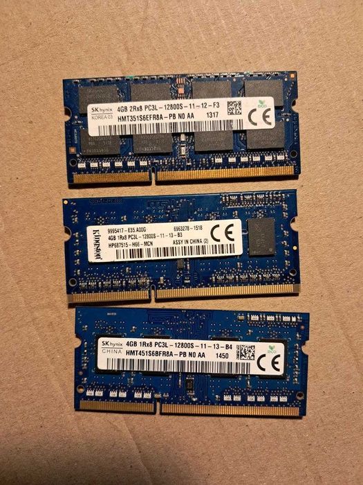 DDR3 8GB 1,5v и 4 GB 1.35v SO-DIMM  Для ноутбука цена за 1 планку 4GB