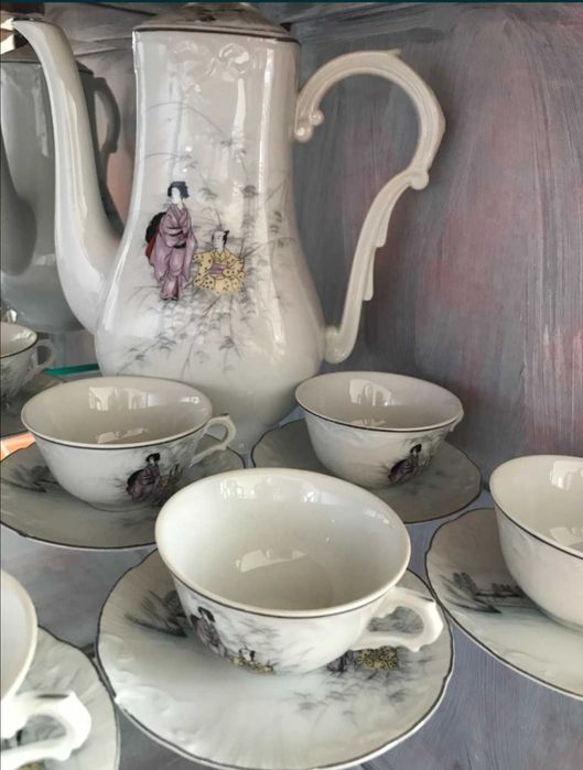 Serviço chá / café Vista alegre. geisha japonesa porcelana
