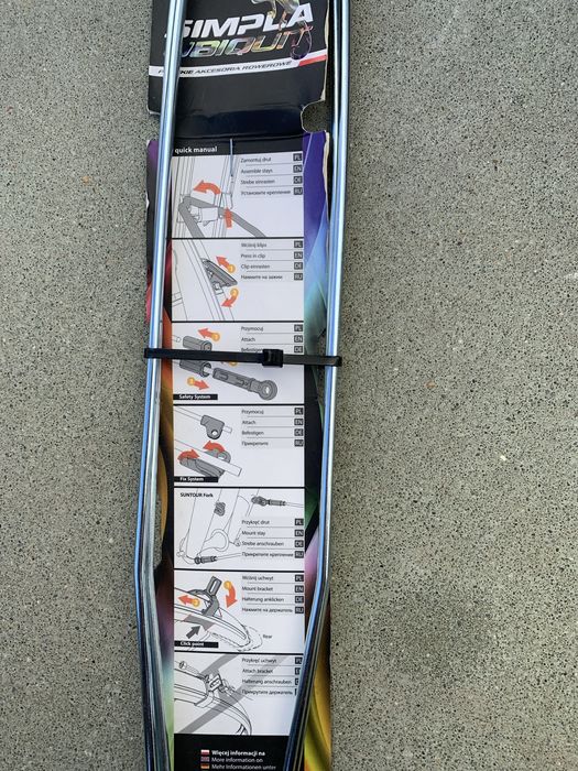 Błotniki simpla ubiquit long 28” 45mm chlapacze pełne wsporniki zestaw