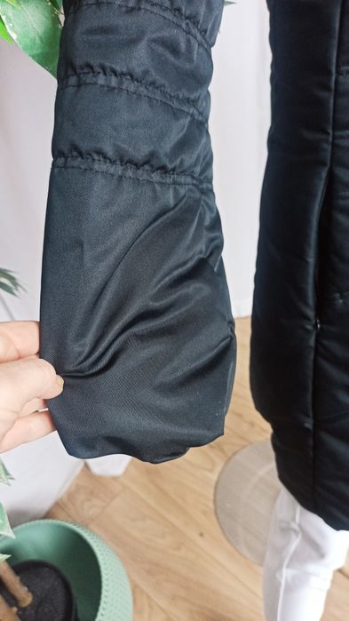 Sg Czarny płaszcz damski 38 , M dłuższa kurtka 38 , M