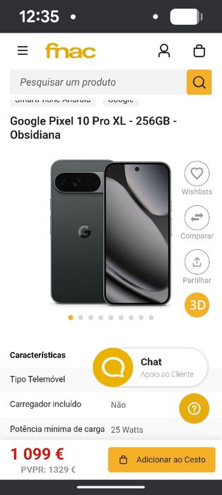 Telemóvel Google pixel 10 pro xl  256g