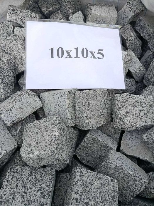 Бруківка гранітна 10х10х5 габро, покост, лізник. Шашка