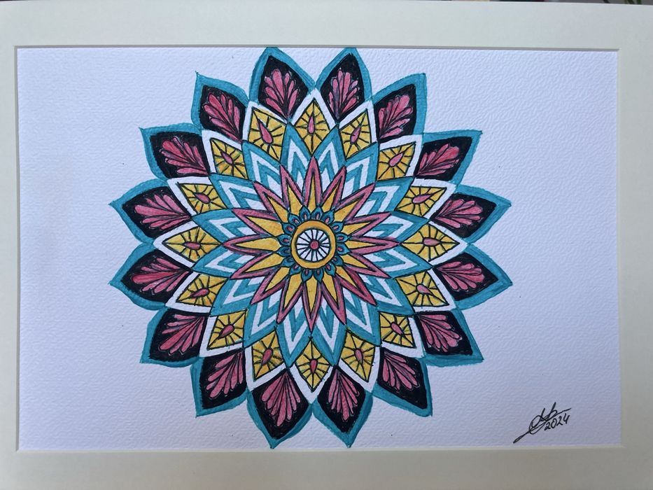 Obraz akwarela. Mandala