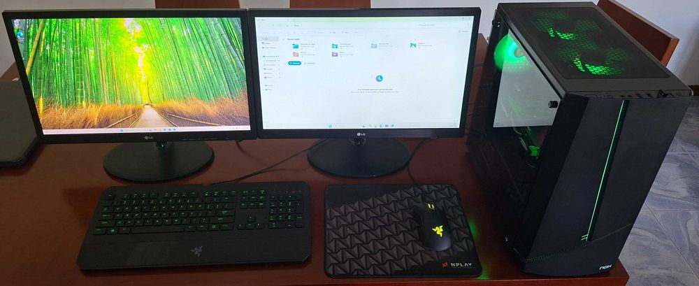 PC GAMING + 2 MONITORES LG 24" FHD - i5 8500T - GTX 1060 3G + Razer
