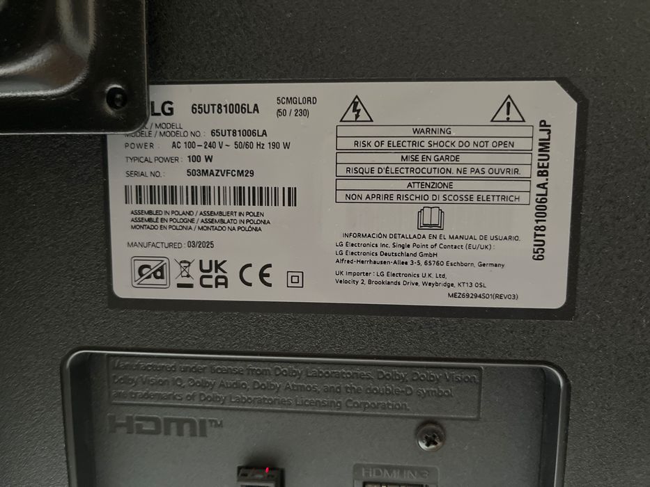 TV LG (65” polegadas)