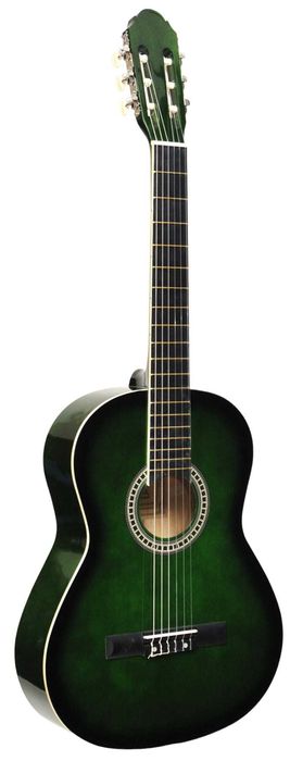 Gitara klasyczna Prima CG-1 4/4 Green Burst + 3 kostki gitarowe gratis