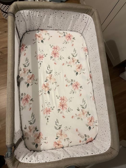 Łóżeczko dostawne kinderkraft neste up + materac + leżaczek KK