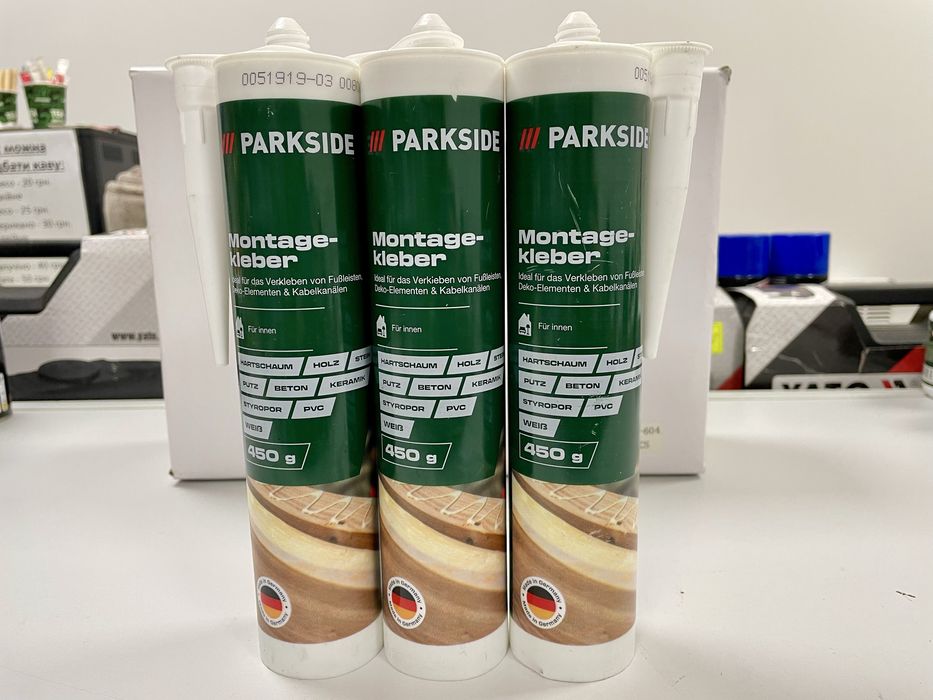 Клей монтажный БЕЛЫЙ для дерева/керамики/бетона/ПВХ 450г PARKSIDE