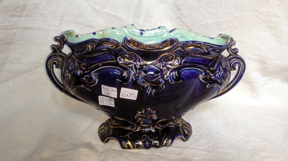 Centro Mesa Azul Cobalto Séc XIX