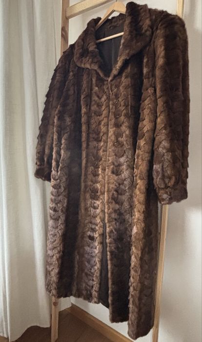 Długie futro naturalne vintage