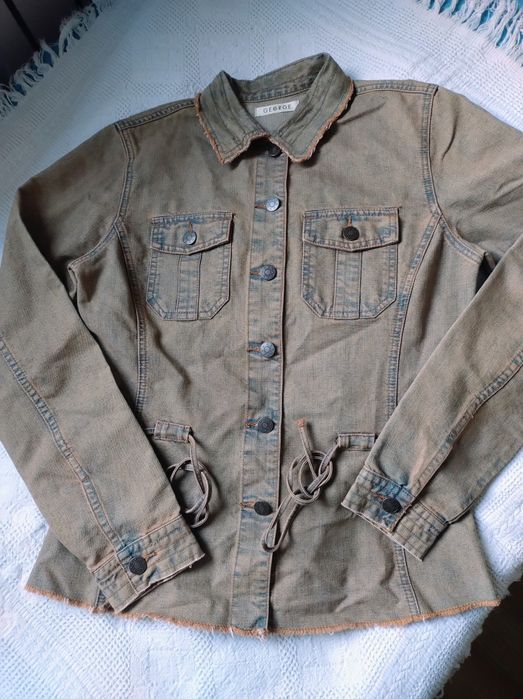 Kurtka a'la jeansowa, brązowa