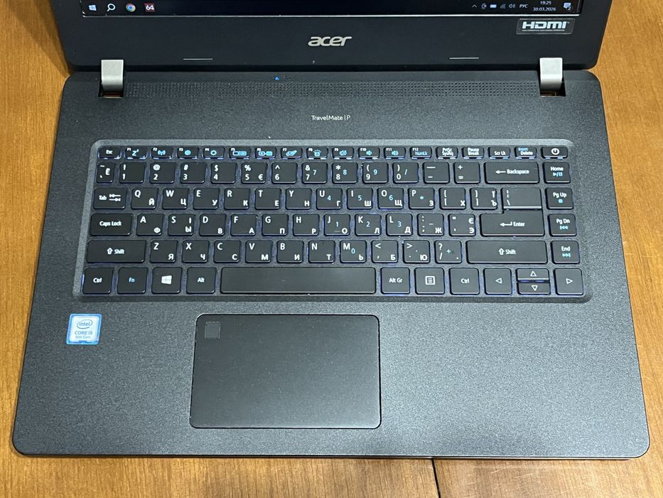 Ноутбук 14" Acer TravelMate на Intel i5-8250U с 8ОЗУ/256SSD/FullHD