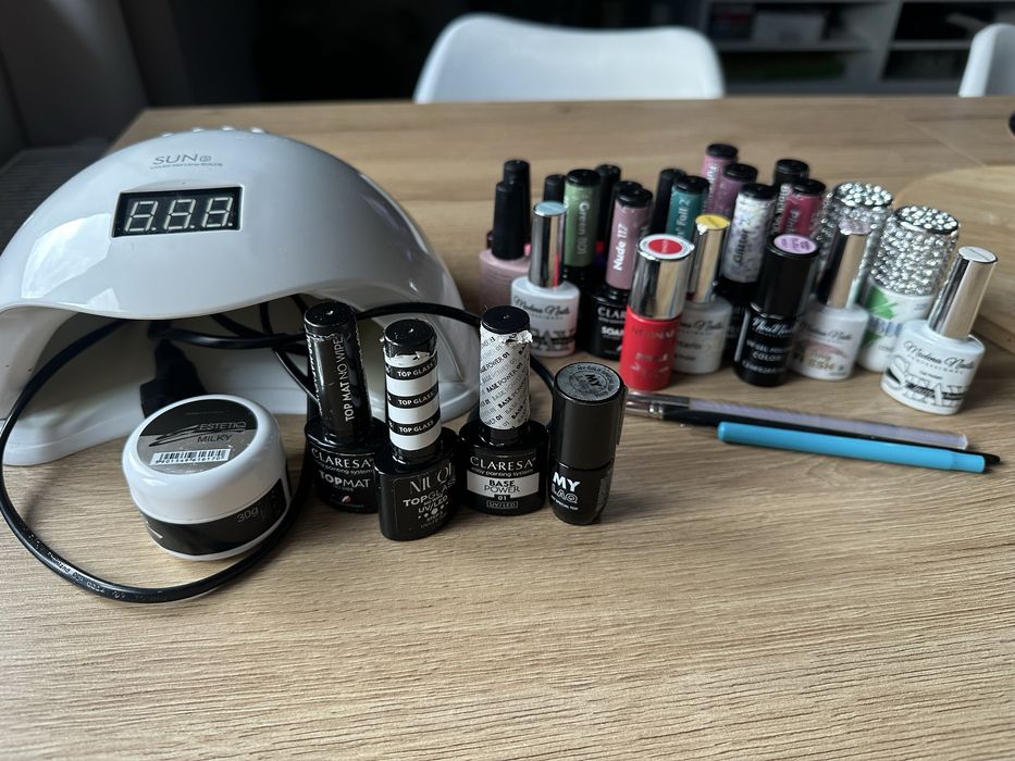 Zestaw hybryd manicure hybrydowy lampa led lakiery gliwice