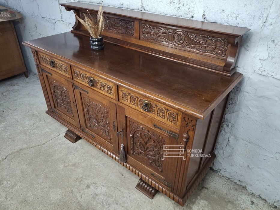 Komoda drewniana RZEŹBIONA STYLOWA vintage
