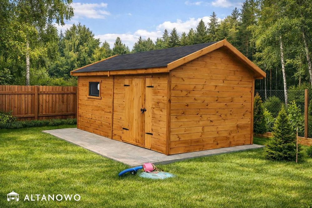 Domek narzędziowy drewniany, ogrodowy 3x3 drewutnia | producent | rod