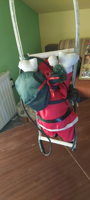 Św mikołaj na drabince podświetlany 68cm