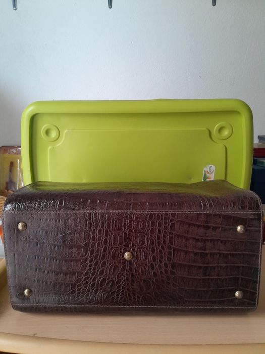 Mala vintage pele crocodilo