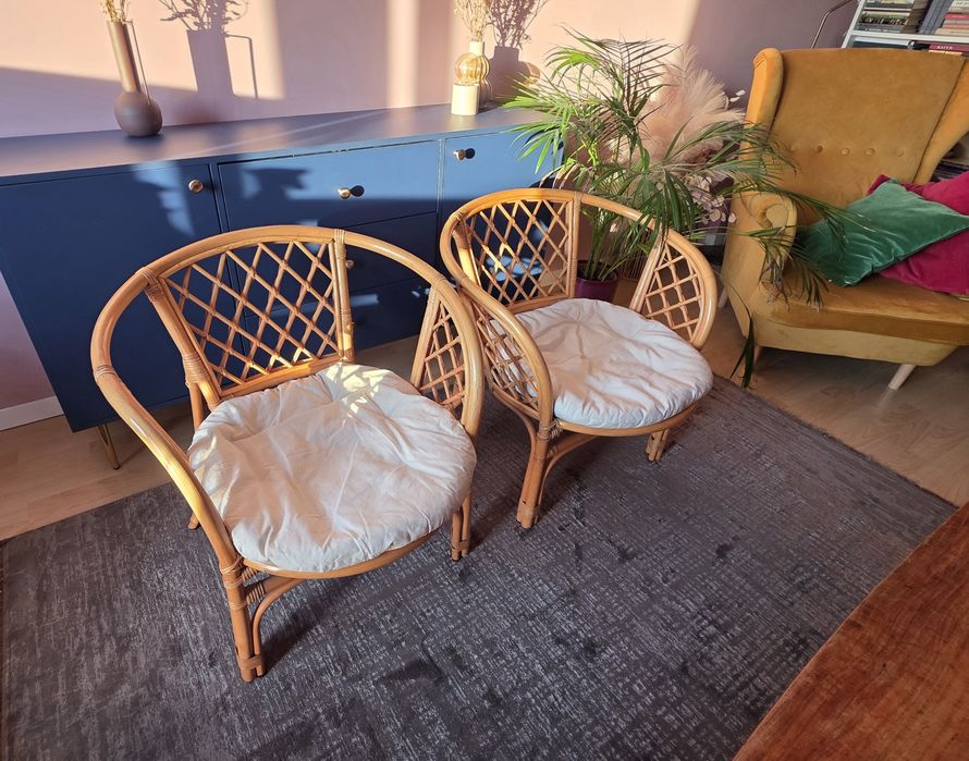 para foteli rattanowych / vintage / boho / retro