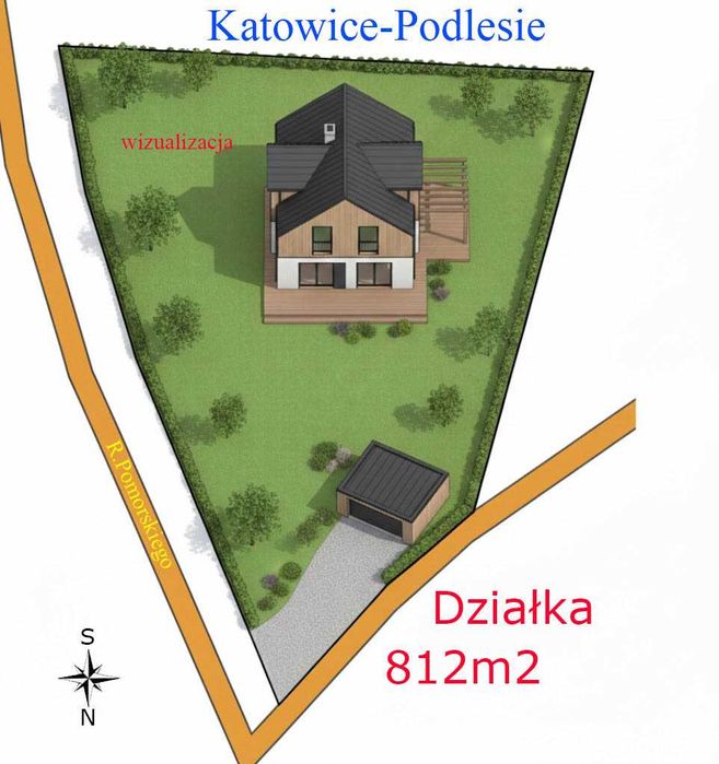 Katowice Podlesie - Uzbrojona działka budowlana w spokojnej okolicy
