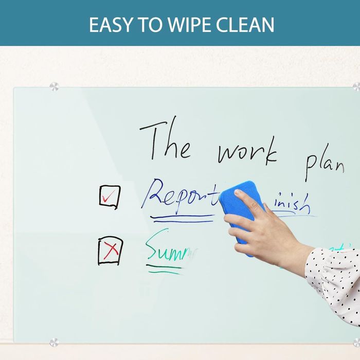 TABLICA magnetyczna SZKLANA biała 110x80 cm