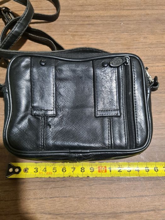 Мужская кожаная сумочка на пояс или плечо