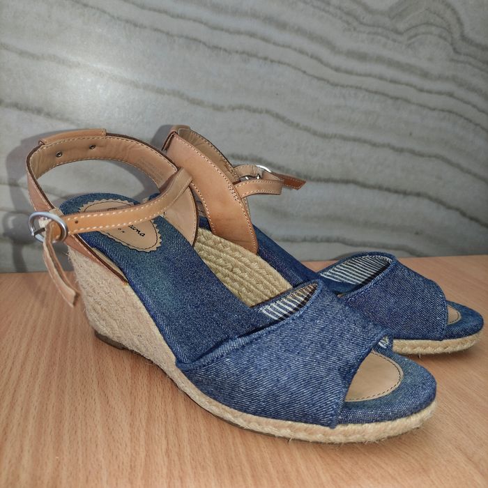 Босоніжки сині  текстиль літні