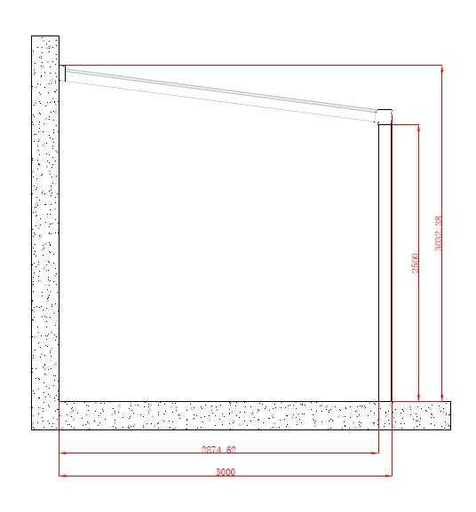 Pergola Przyścienna FAL Poliwęglan 5x3