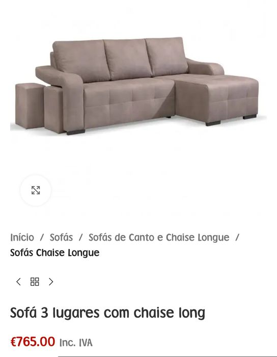 Sofá com chaise long