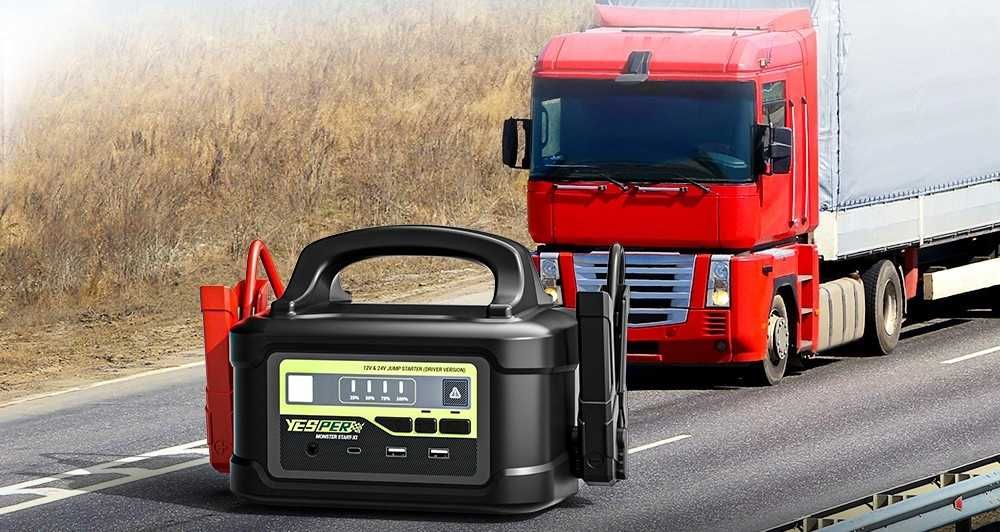 Powerbank Booster rozruchowy 5000A 12V/24V Jump Starter do Ciężarówek