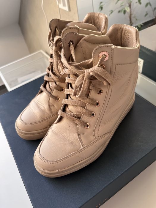 Sneakersy, skóra BADURA beżowe 37