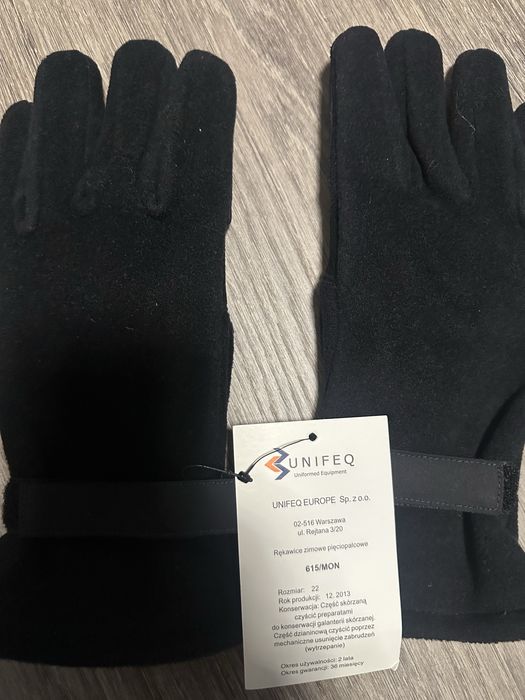 Rekawiczki wojskowe roz 22 czarne wz 615