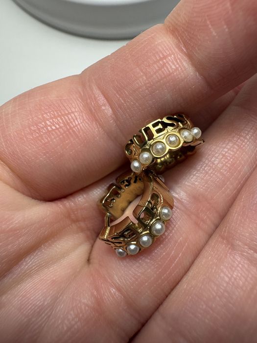 Kolczyki GUESS jak nowe! Perełki złote