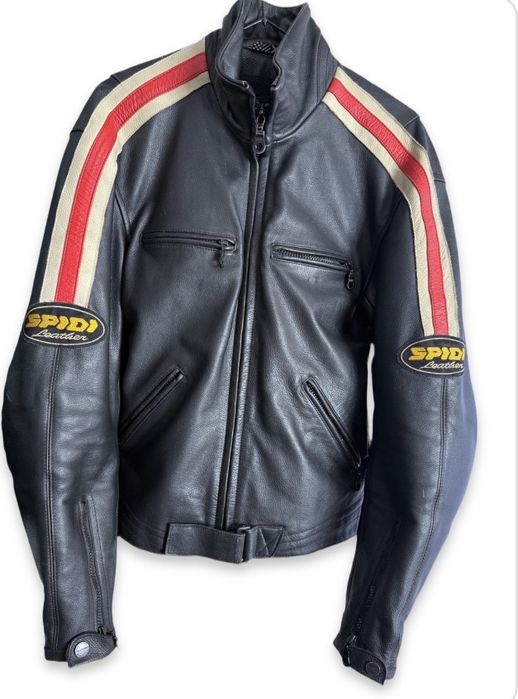 Вінтажна мотоциклетна шкіряна куртка SPIDI Racing CE, натуральна шкіра