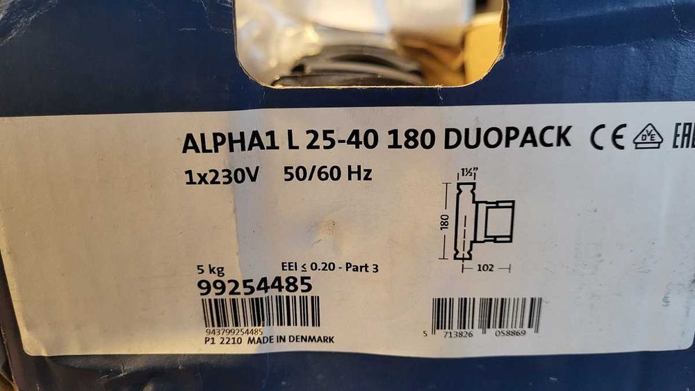 2× Grundfos Alpha1 L 25-40 Duopack – pompy obiegowe
