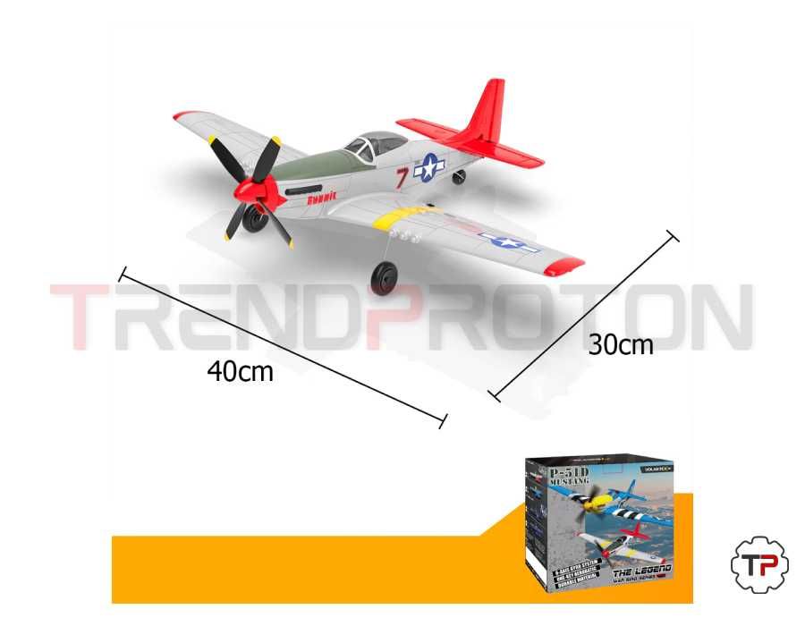 Avião Caça Mustang P-51D RC c/girocopio 6 eixos