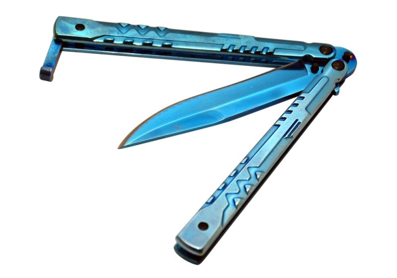 Przecena - Nóż motylkowy ALBAINOX  RainBlue 36246