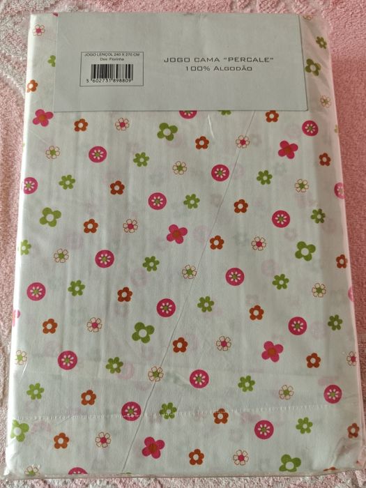 Conjunto Lençóis Cama Casal 100% Algodão Percale (Novo em Embalagem)