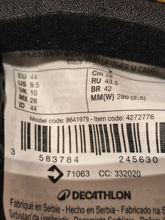 Skórzane buty zimowe, roz 44