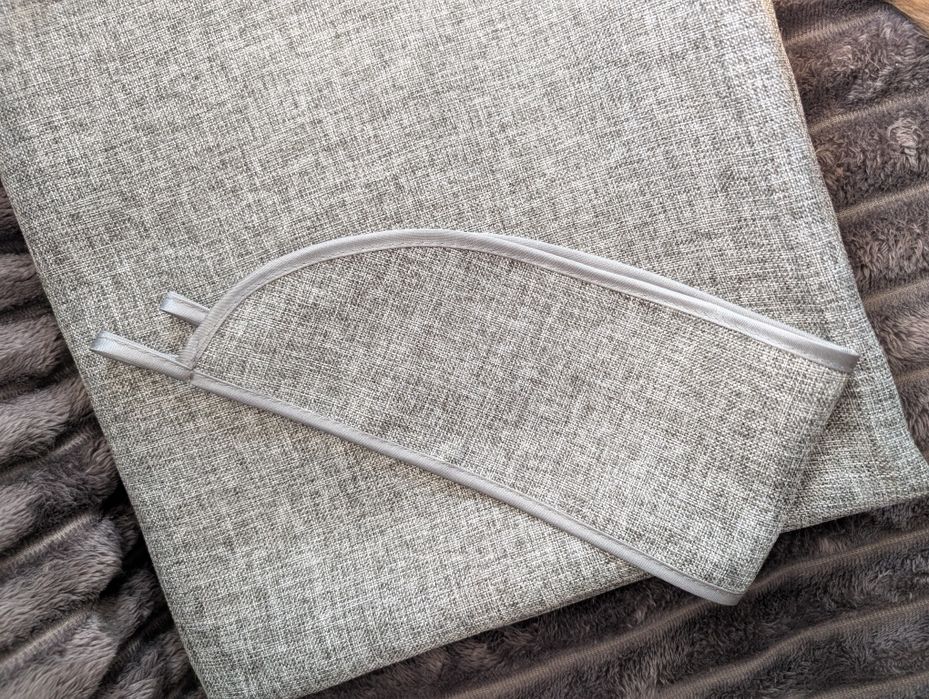 Сірі штори льон, мішковина, 2 комплекти