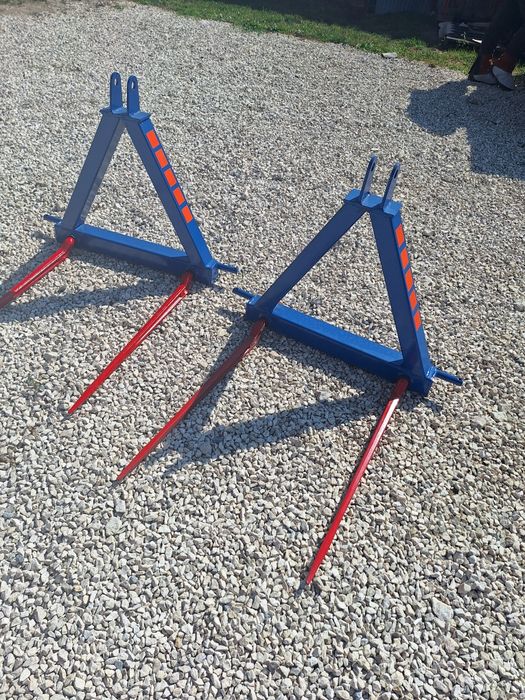 Widły do bel na tył ciągnika, do przewozu balotów na tuz zęby kute