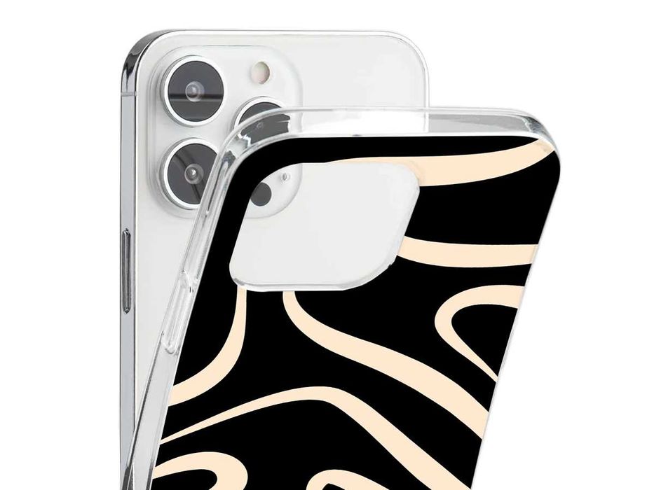 Capas em silicone linhas abstratas preto para telemóveis Oppo