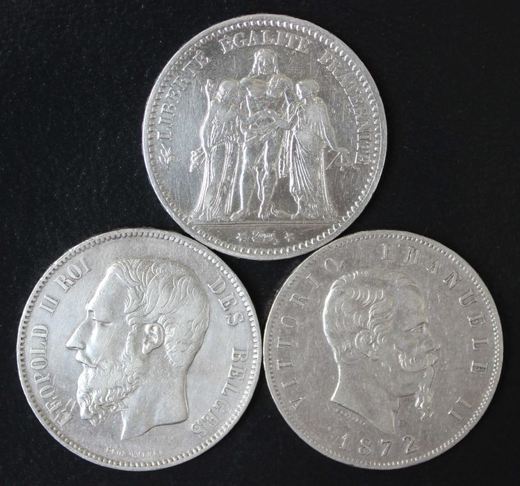 монета 5 франков 1833,1841,1849,1850,1852,1869,1873 года