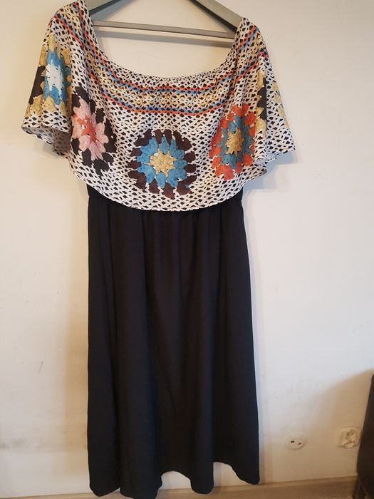 Długa sukienka plus Size dekolt hiszpanka Shein  46-48