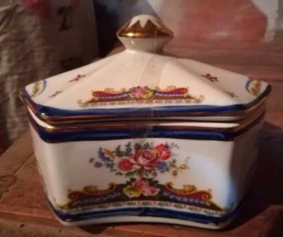 Caixa de Boticário / Açucareiro Antigo Vista Alegre – Porcelana Fina