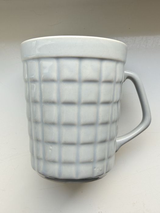 Kubek irenka porcelit Pruszków szaroniebieski PRL